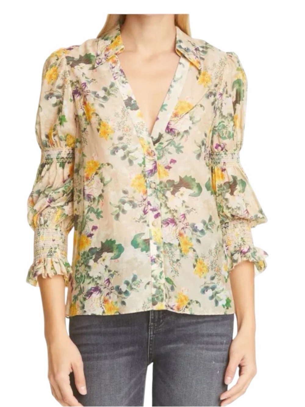 ALICE & OLIVIA COSIMA FLORAL BUTTON DOWN
BLOUSE - Picture 7 of 9